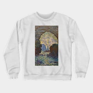 The Needle of Etretat seen through the Porte d'Amont by Claude Monet Crewneck Sweatshirt